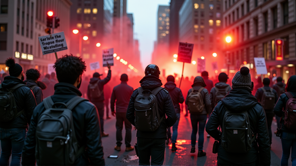 Des manifestants à New York s'affrontent avec les législateurs sur un accord d'armement controversé